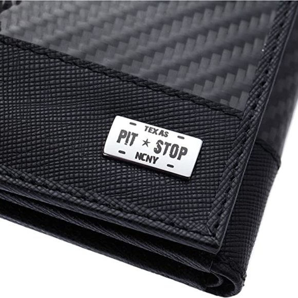 NCNY Pit Stop Saffiano Leather & Fiber Carbon Men's Wallet with RFID Blocking - Picture 6 of 6